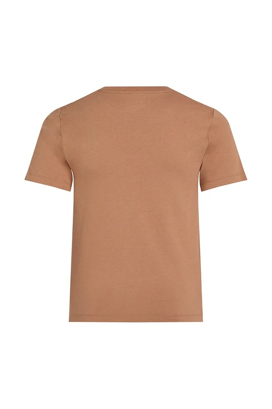 Мальчик Детская хлопковая футболка Calvin Klein Jeans 0 IU0IU00543.128.176.PPYA коричневый
