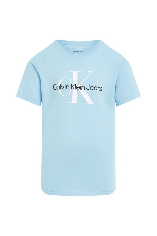 Дитяча бавовняна футболка Calvin Klein Jeans 0 IU0IU00676.128.176.PPYA блакитний SS25