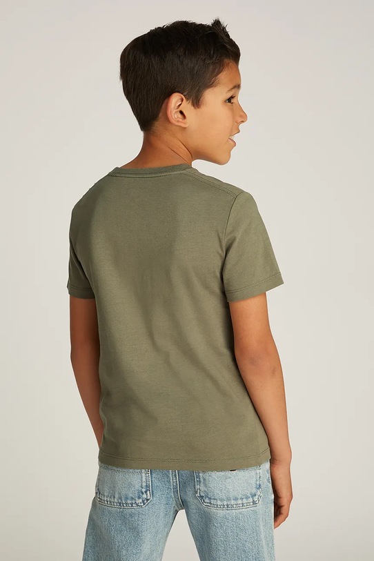 Calvin Klein Jeans gyerek pamut póló zöld IU0IU00682.128.176.PPYA