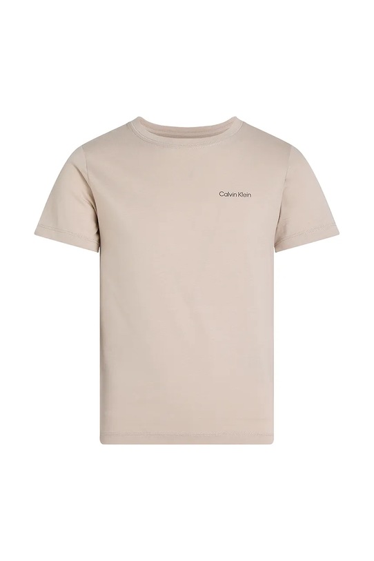 Dječja pamučna majica kratkih rukava Calvin Klein Jeans 0 IU0IU00683.128.176.PPYA siva SS25