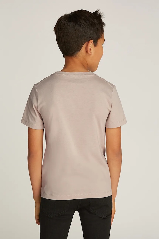 Dječja pamučna majica kratkih rukava Calvin Klein Jeans 0 siva IU0IU00683.128.176.PPYA