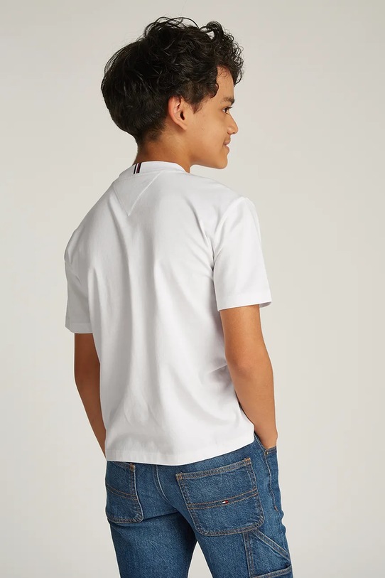 Detské bavlnené tričko Tommy Hilfiger biela KB0KB09601.74.122.PPYA