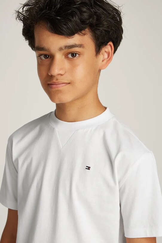 Tommy Hilfiger tricou de bumbac pentru copii KB0KB09601.74.122.PPYA alb