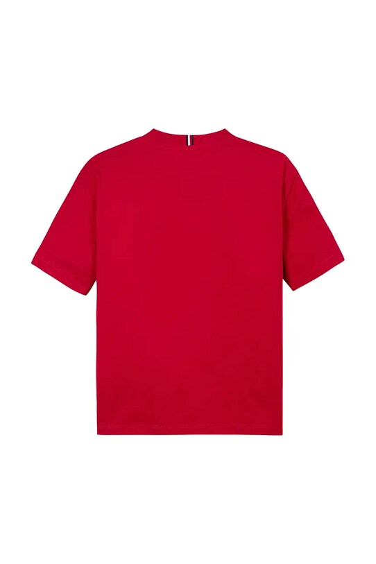 Chłopiec Tommy Hilfiger t-shirt bawełniany dziecięcy KB0KB09601.74.122.PPYA czerwony