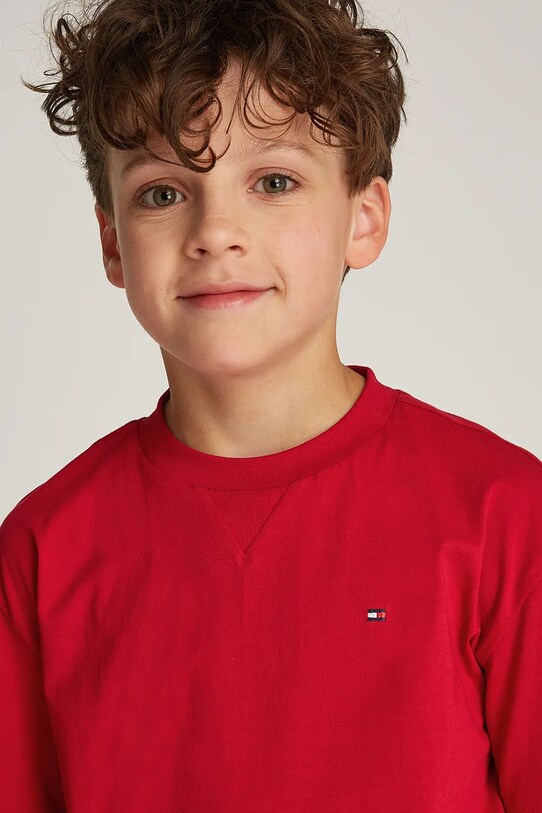 Dječja pamučna majica kratkih rukava Tommy Hilfiger KB0KB09601.74.122.PPYA crvena