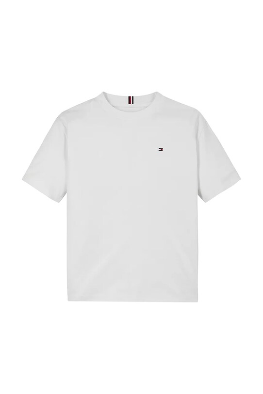 Детская хлопковая футболка Tommy Hilfiger KB0KB09601.128.176.PPYA белый SS25