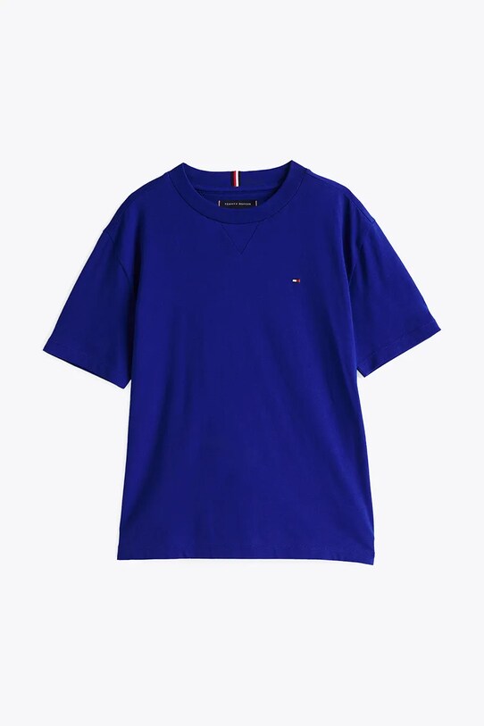 Детская хлопковая футболка Tommy Hilfiger KB0KB09601.128.176.PPYA фиолетовой SS25
