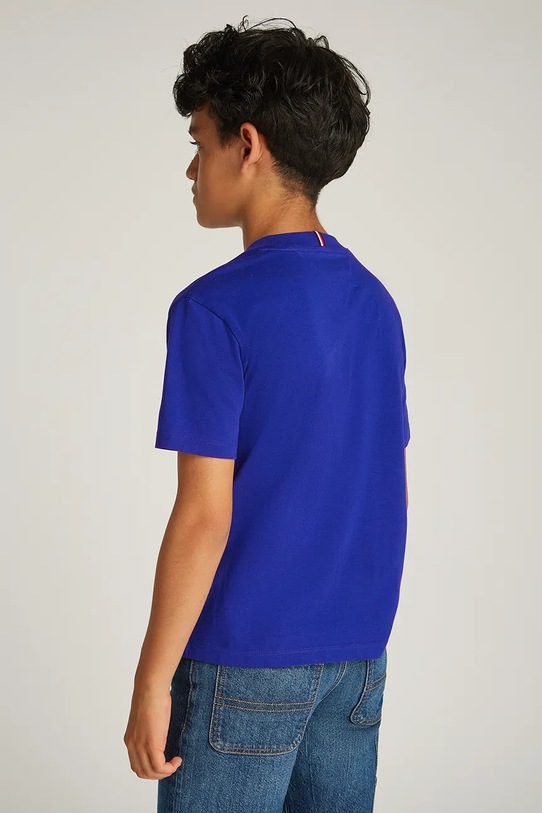 Dječaci Dječja pamučna majica kratkih rukava Tommy Hilfiger KB0KB09601.128.176.PPYA ljubičasta