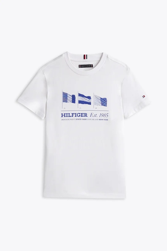 Дитяча бавовняна футболка Tommy Hilfiger KB0KB09350.98.122.PPYA білий SS25