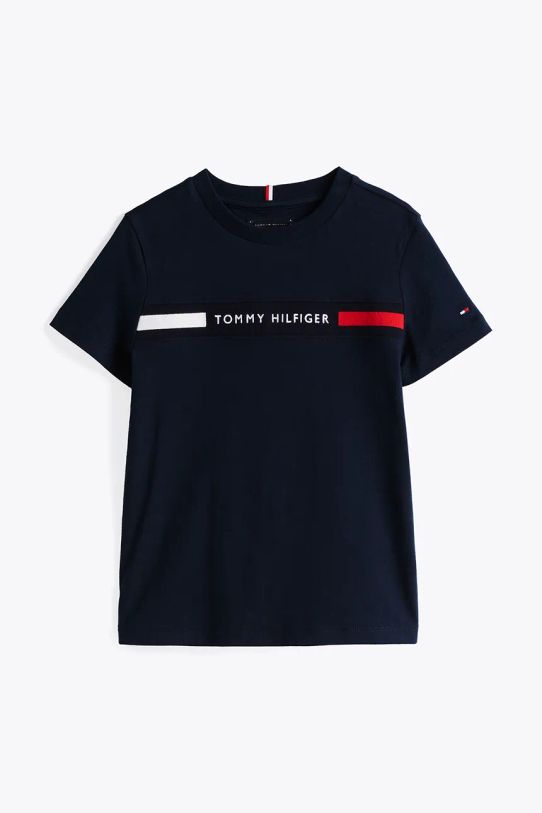 Tommy Hilfiger t-shirt in cotone per bambini KB0KB09351.PPYA blu navy SS25