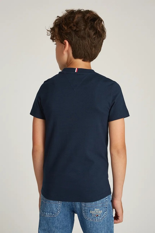 Dječaci Dječja pamučna majica kratkih rukava Tommy Hilfiger KB0KB09351.PPYA mornarsko plava