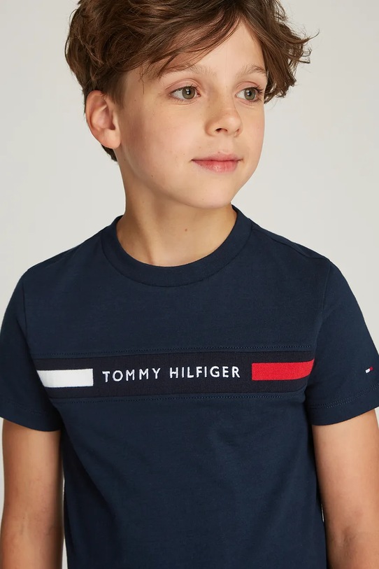 Dječja pamučna majica kratkih rukava Tommy Hilfiger mornarsko plava KB0KB09351.PPYA