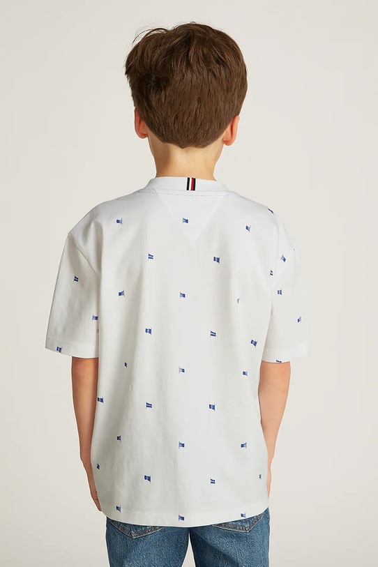 Tommy Hilfiger tricou de bumbac pentru copii KB0KB09353.128.176.PPYA alb