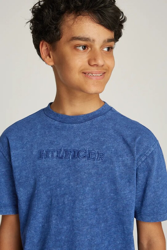 Tommy Hilfiger tricou de bumbac pentru copii KB0KB09359.PPYA albastru