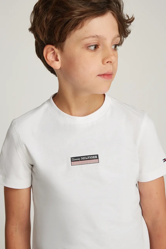 Tommy Hilfiger t-shirt in cotone per bambini bianco KB0KB09362.128.176.PPYA