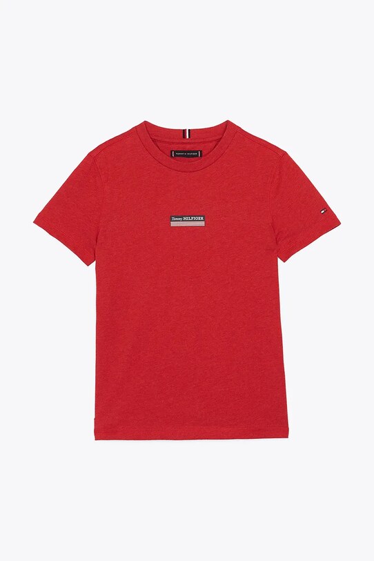 Tommy Hilfiger t-shirt bawełniany dziecięcy KB0KB09362.128.176.PPYA czerwony SS25
