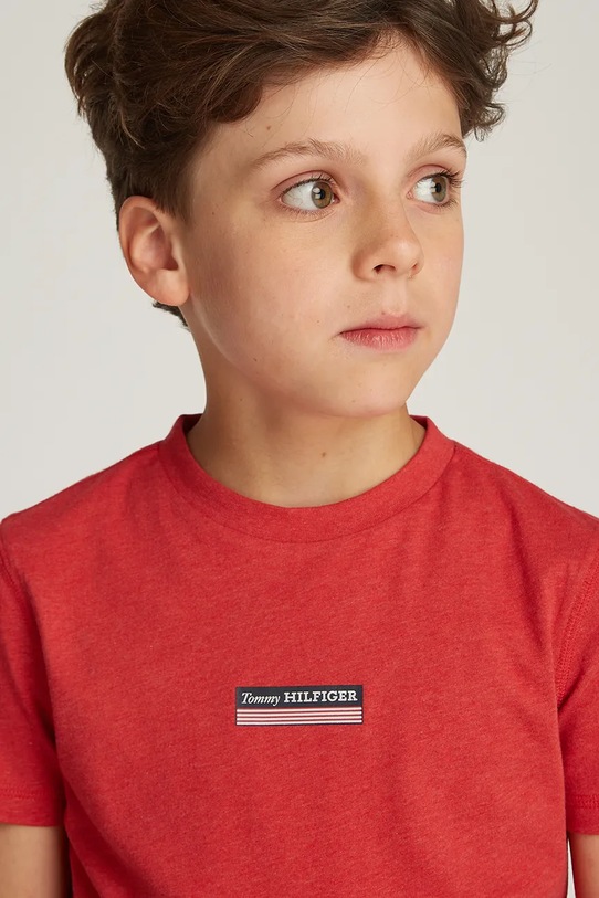 Tommy Hilfiger t-shirt in cotone per bambini KB0KB09362.128.176.PPYA rosso