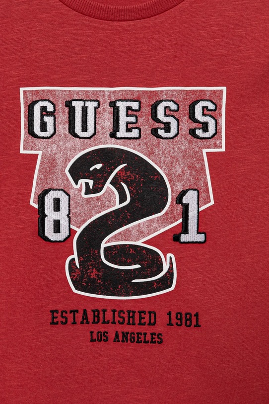 Мальчик Детская хлопковая футболка Guess L5RI06.K6XN4.PPYA красный