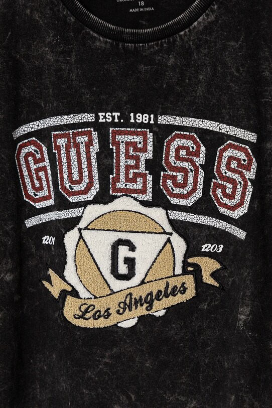 Мальчик Детская хлопковая футболка Guess L5RI08.K8HM4.PPYA чёрный