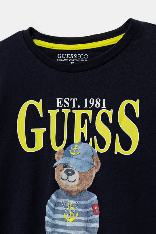 Αγορίστικα Παιδικό βαμβακερό μπλουζάκι Guess L5RI17.K8HM4.PPYA σκούρο μπλε