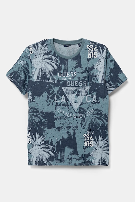 Дитяча бавовняна футболка Guess бавовна темно-синій L5RI18.K8HM4.PPYA