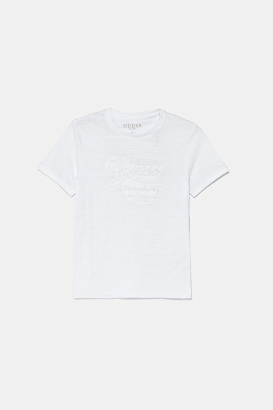 Детская хлопковая футболка Guess аппликация белый L5RI19.KCM20.PPYA