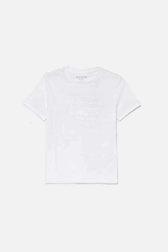 Дитяча бавовняна футболка Guess аплікація білий L5RI19.KCM20.PPYA