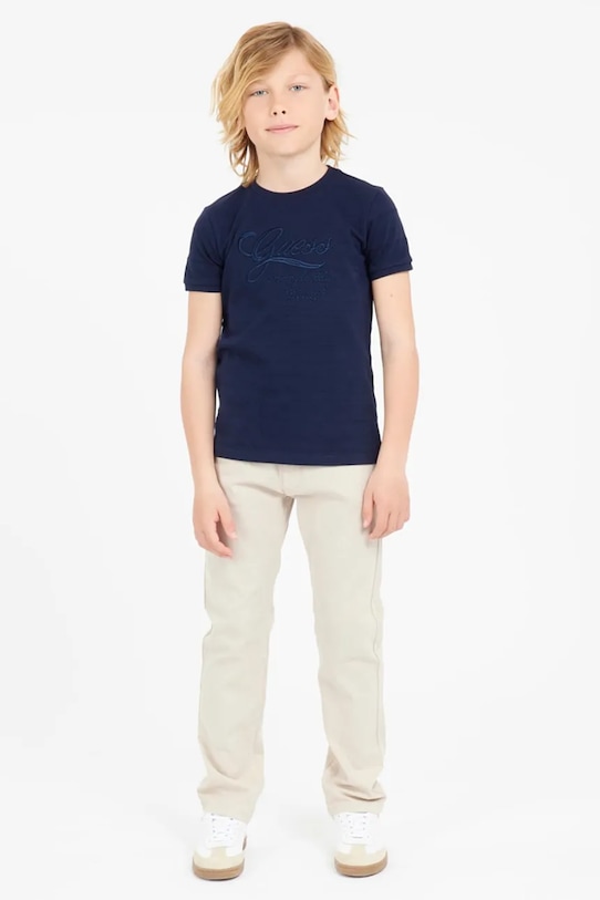 Guess tricou de bumbac pentru copii imprimeu bleumarin L5RI19.KCM20.PPYA