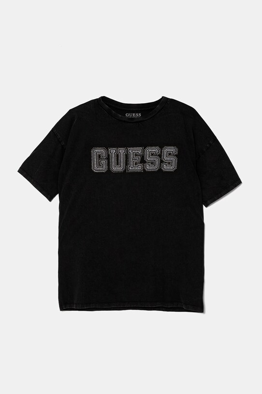 Дитяча бавовняна футболка Guess аплікація чорний L5RI24.K8HM4.PPYA