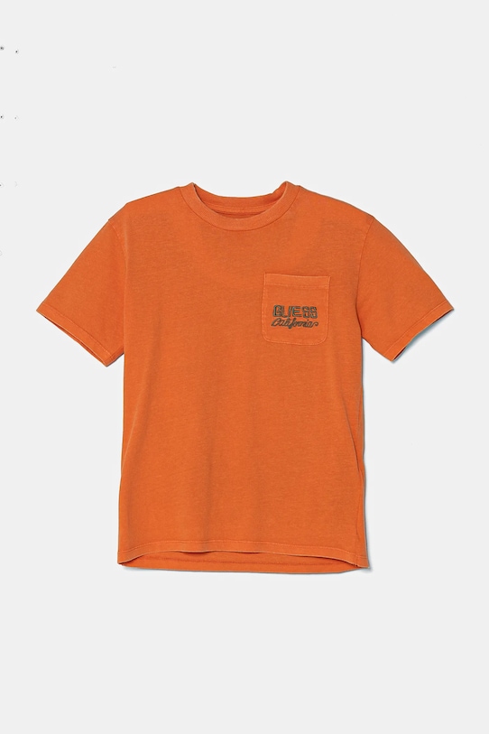 Детская хлопковая футболка Guess L5RI30.K8HM4.PPYA оранжевый SS25