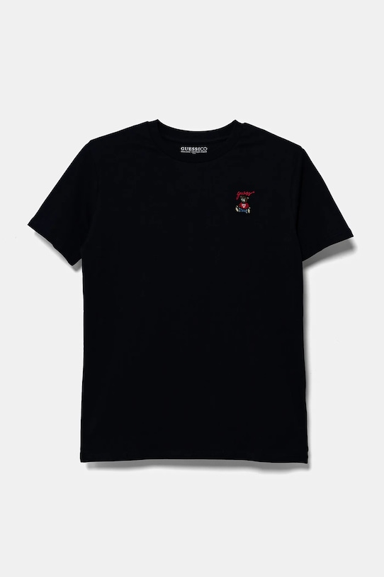 Guess tricou de bumbac pentru copii imprimeu bleumarin L5RI33.I3Z14.PPYA