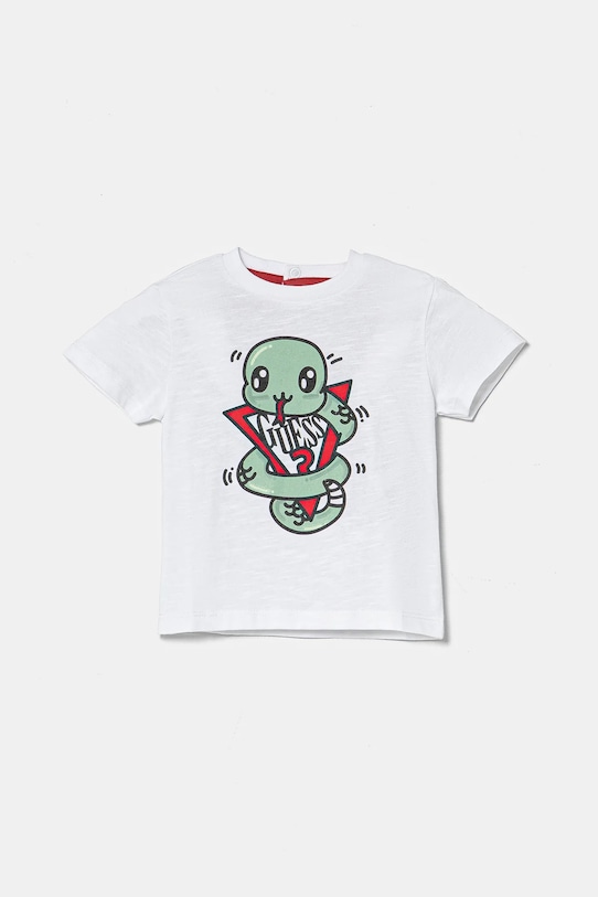 Guess t-shirt bawełniany dziecięcy nadruk biały N5RI03.K6XN4.PPYA