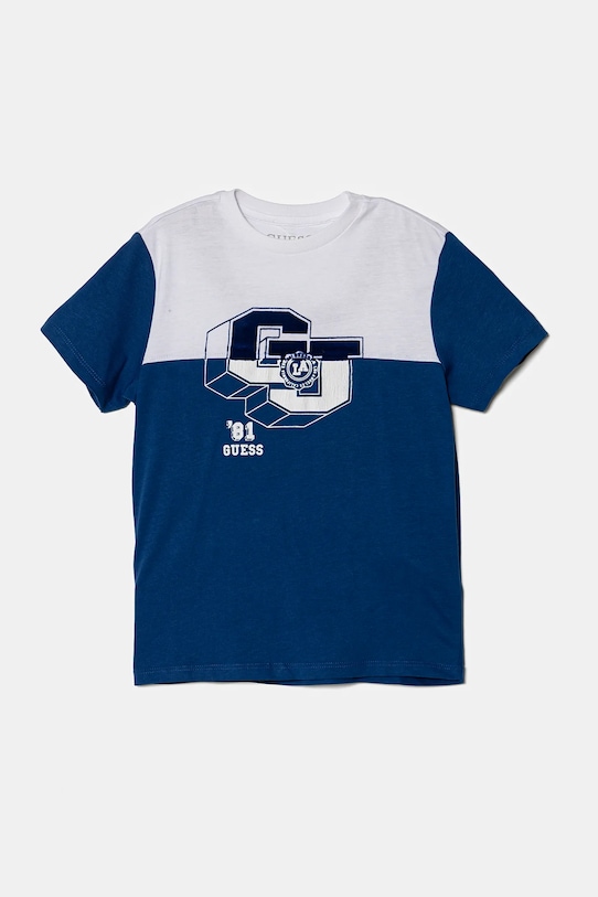 Детская хлопковая футболка Guess хлопок голубой N5RI10.K8HM4.PPYA