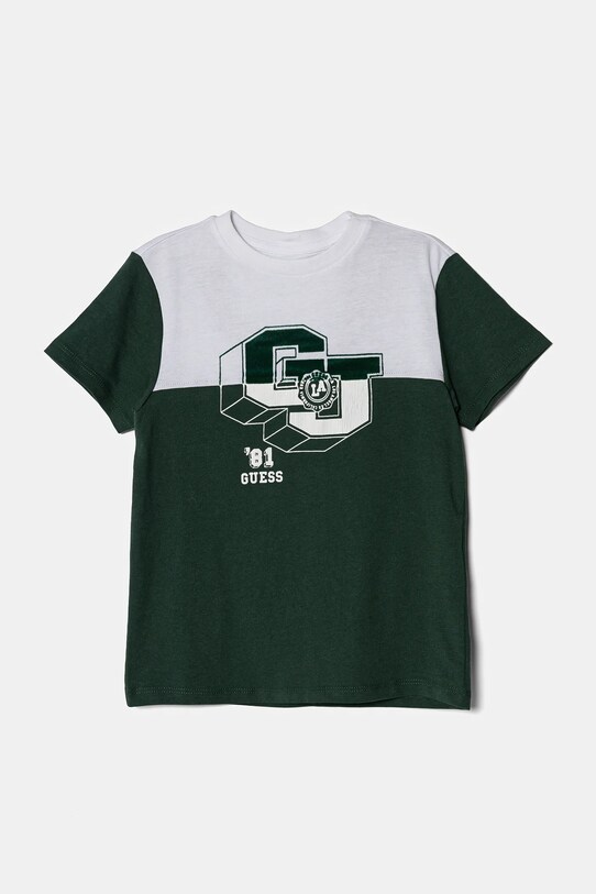 Guess tricou de bumbac pentru copii print verde N5RI10.K8HM4.PPYA