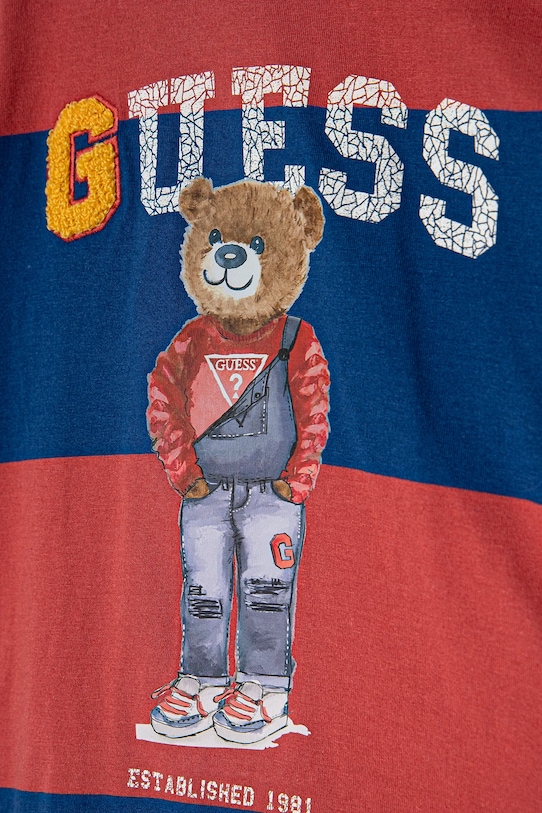 Chłopiec Guess t-shirt bawełniany dziecięcy N5RI13.K9N34.PPYA czerwony