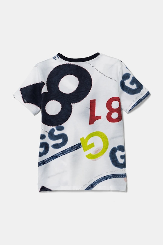 Detské bavlnené tričko Guess N5RI14.K8HM4.PPYA tmavomodrá SS25