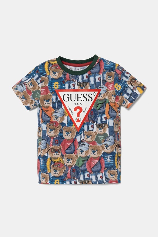 Дитяча бавовняна футболка Guess бавовна зелений N5RI14.K8HM4.PPYA