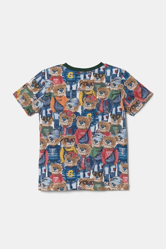 Guess t-shirt bawełniany dziecięcy N5RI14.K8HM4.PPYA zielony SS25