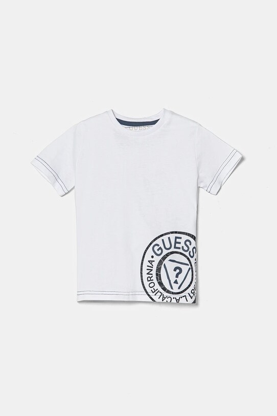 Детская хлопковая футболка Guess хлопок белый N5RI15.K8HM4.PPYA