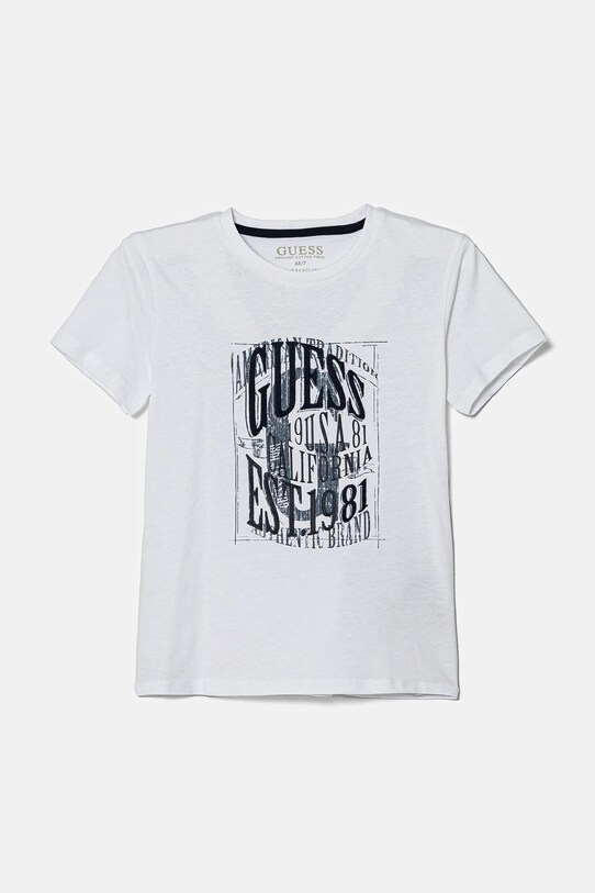 Детская хлопковая футболка Guess хлопок белый N5RI19.K8HM4.PPYA