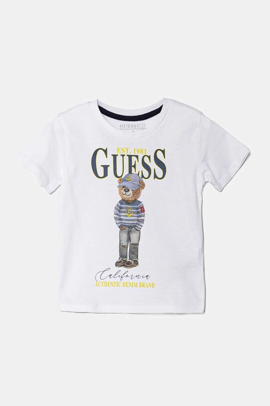 Дитяча бавовняна футболка Guess бавовна білий N5RI20.K8HM4.PPYA