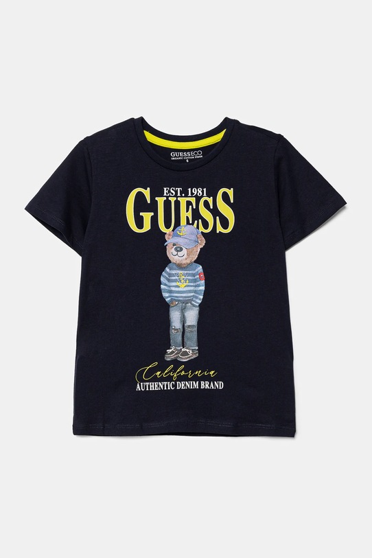 Dječja pamučna majica kratkih rukava Guess pamuk mornarsko plava N5RI20.K8HM4.PPYA