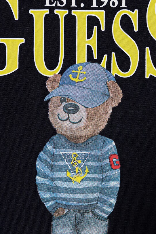 Хлопчик Дитяча бавовняна футболка Guess N5RI20.K8HM4.PPYA темно-синій
