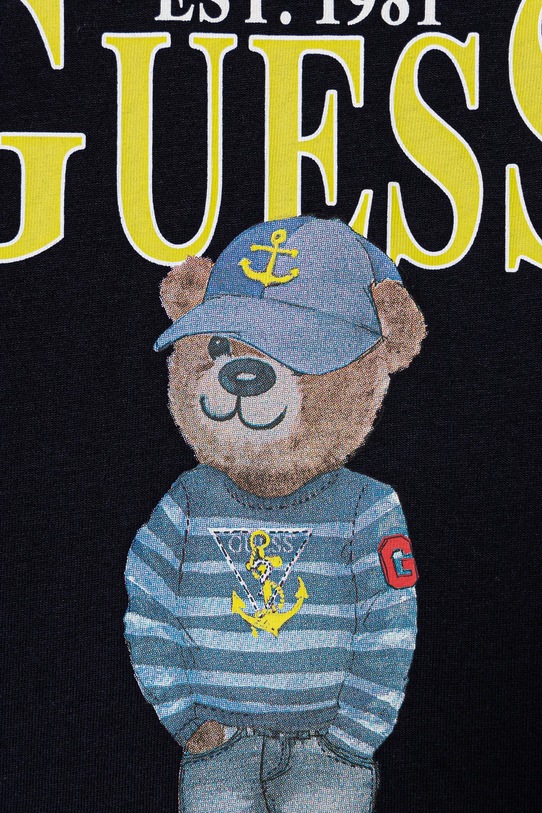 Dječaci Dječja pamučna majica kratkih rukava Guess N5RI20.K8HM4.PPYA mornarsko plava