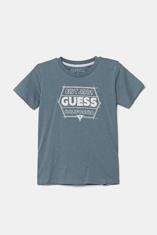 Guess t-shirt bawełniany dziecięcy nadruk niebieski N5RI25.K8HM4.PPYA
