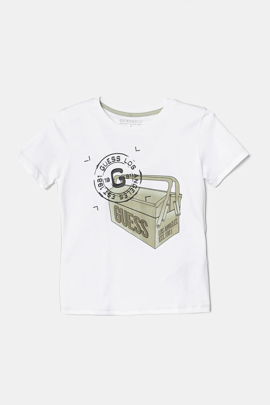 Дитяча бавовняна футболка Guess бавовна білий N5RI27.K8HM4.PPYA