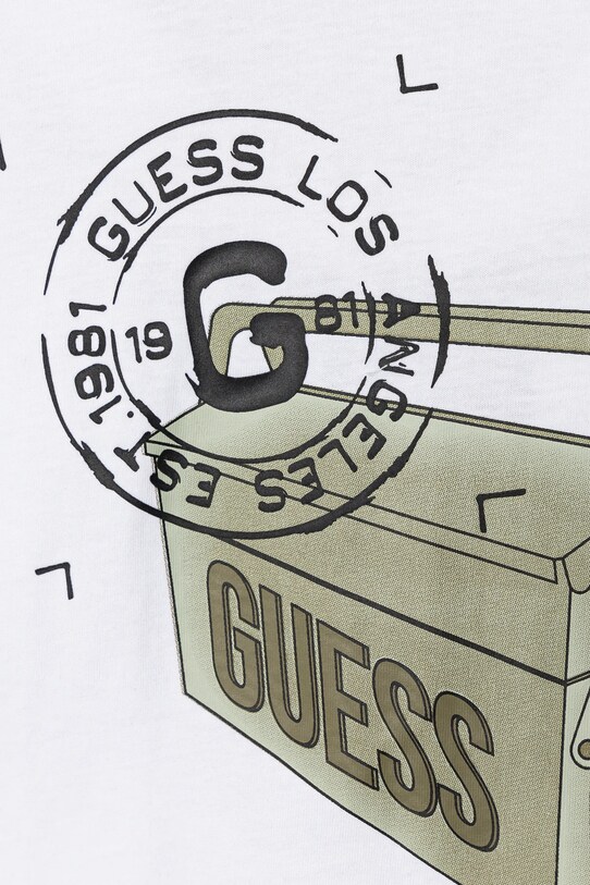 Хлопчик Дитяча бавовняна футболка Guess N5RI27.K8HM4.PPYA білий