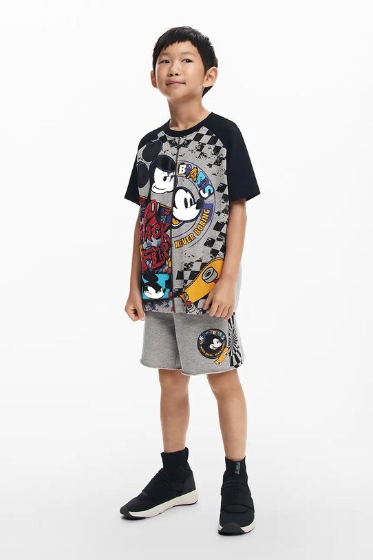 Desigual tricou copii print gri 25SBTK04