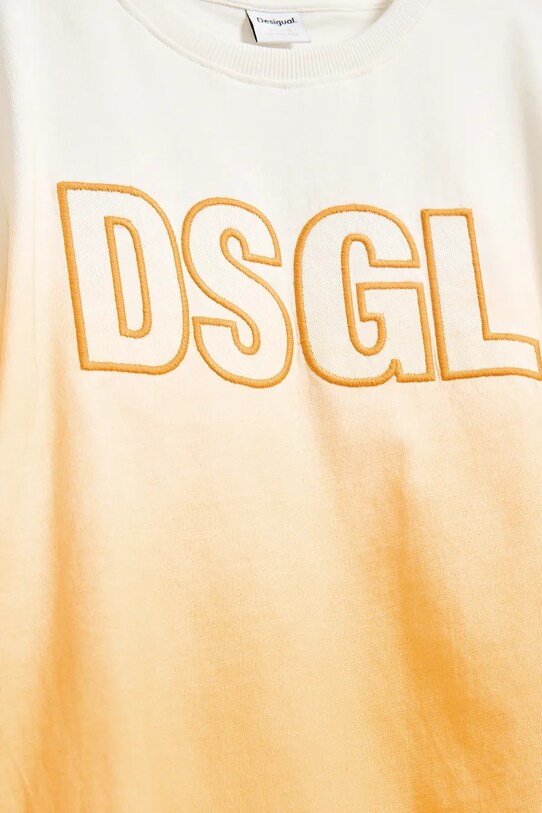 Desigual tricou de bumbac pentru copii portocaliu 25SBTK13