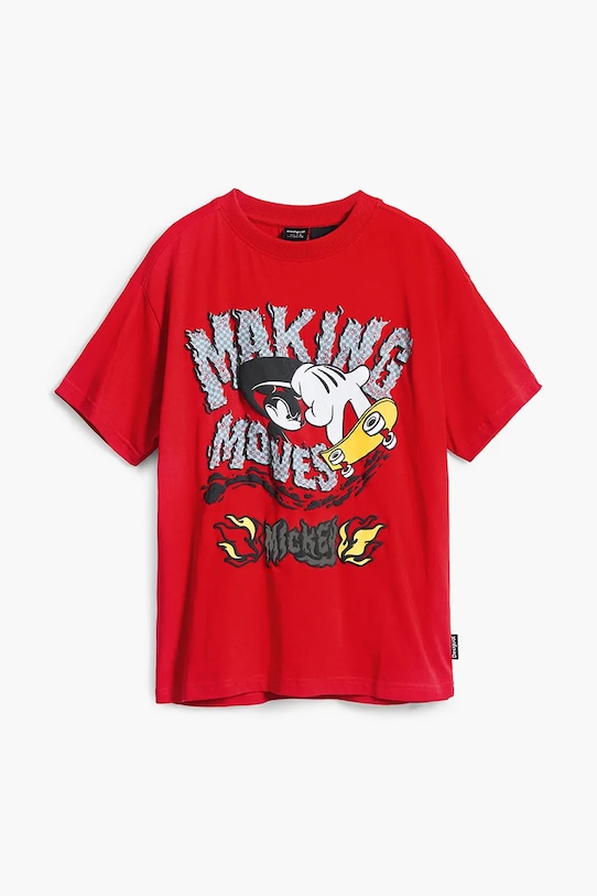 Otroška bombažna kratka majica Desigual x Disney 25SBTK14 rdeča SS25